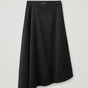 NWT COS 100% Organic Cotton Asymmetrical Black Skirt Size 12